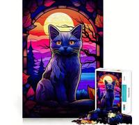 Russian Blue Cat Jigsaw Puzzles for Adults 1000 Piece Strengthen Recall Casual Fun Quality Edge Stylish Gift (38x52cm)