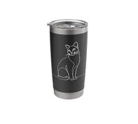 Russian Blue Cat Line Art Lover Stainless Steel Insulated Tumbler