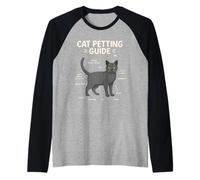 Russian Blue Cat Petting Guide Funny Cat Lover Raglan Baseball Tee