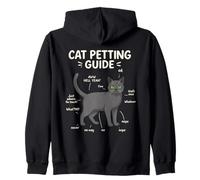 Russian Blue Cat Petting Guide Funny Cat Lover Zip Hoodie