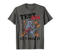 Russian Blue Cat Student Play Guitar Test Day Lets Rock It T-Shirt