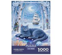 Russian Blue Jigsaw Puzzles for Adult The Impossible Challenge 1000 Piece Difficult Hard Jigsaw Puzzles for Man And Woman with Letters on Back 38x26cm/1000pcs