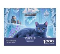 Russian Blue Jigsaw Puzzles Puzzle for Adults Kids. 1000 Piece Whimsical Challenge Toy Educational Game Home Decoration for Educational Games Gifts 70x50cm/1000pcs