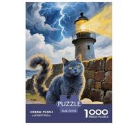 Russian Blue Jigsaw Puzzles Puzzle for Adults Kids. 1000 Pieces Impossible Challenge Toy Educational Games Home Decoration for Educational Games Gifts 70x50cm/1000pcs