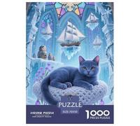 Russian Blue Jigsaw Puzzles Puzzle for Adults Kids. 1000 Pieces Impossible Challenge Toy Educational Game Home Decoration for Adults& Kids Age 14 Years Up 70x50cm/1000pcs