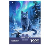 Russian Blue Jigsaw Puzzles Puzzle for Adults Kids. 1000 Pieces Whimsical Challenge Toy Educational Games Home Decoration for Adults& Kids Age 14 Years Up 70x50cm/1000pcs