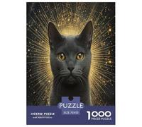 Russian Blue Jigsaw Puzzles Puzzle for Adults Kids. 1000 Pieces Whimsical Challenge Toy Educational Games Home Decoration for Educational Games Gifts 70x50cm/1000pcs