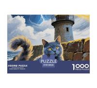 Russian Blue Jigsaw Puzzles Puzzles for Adults Kids. 1000 Pieces Whimsical Challenge Toy Educational Games Home Decoration for Adults& Kids Age 14 Years Up 38x26cm/1000pcs