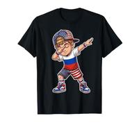 Russian Boy Pride Russia US Flag for Boys Kids T-Shirt