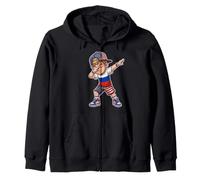 Russian Boy Pride Russia US Flag for Boys Kids Zip Hoodie