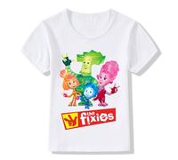 Russian Cartoon The Fixies Funny T Shirt Boys Girls Short Sleeve Great Summer Tops Kids Casual Clothes White S