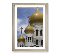 Russian Cathedral Domes Framed Print | A2 Oak Framed Wall Art | Ready to Hang | Modern Cityscape Picture | Living Room Bedroom Lounge Office