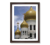Russian Cathedral Domes Framed Print | A2 Walnut Framed Wall Art | Ready to Hang | Modern Cityscape Picture | Living Room Bedroom Lounge Office