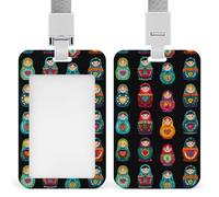 Russian Dolls Novelty Badge Holder Plastic Name ID Card Cases Work Tag with Lanyard