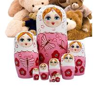 Russian Dolls, Wooden Hand Painted Stacking Toys,Wooden Nesting Dolls | for Holiday Party Offices Car Home Living Room Bedroom Classroom School
