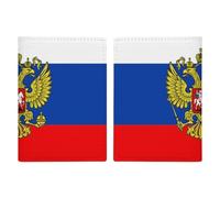 Russian Eagle Flag Travel Passport Wallet Credit Card Holder Cover Case Protector