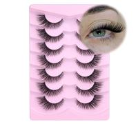 Russian Eyelashes Spiky Cat Eye False Strips Anime Fake Eyelashes Fairy Natural Eye Pack 7 Pairs CC Curl Volume Eyelash Strips by