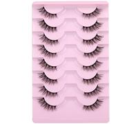 Russian Eyelashes Spiky Cat Eye False Strips Anime Fake Eyelashes Fairy Natural Eye Pack 7 Pairs CC Curl Volume Eyelash Strips by