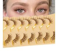 Russian Eyelashes Spiky Cat Eye False Strips Anime Fake Eyelashes Fairy Natural Eye Pack 7 Pairs CC Curl Volume Eyelash Strips by