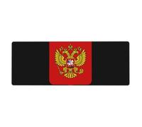 Russian Federation Military Emblem Pattern Large Desk Mat| 2-in-1 Keyboard & Mouse Pad| Universal for Office/Gaming/Writing| Soft Smooth Surface + Anti-Slip Rubber Base