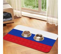Russian Flag Absorbent Leather Pet Tablecloth Non-Slip Dining Pad For Puppy Kitten Food Water Bowls