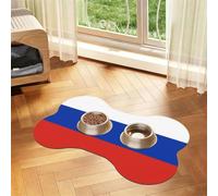 Russian Flag Bone Shaped Absorbent Dog Feeding Mat