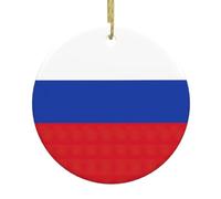 Russian Flag Christmas Hanging Decoration Gifts Nightmare Before Ceramic Ornaments Round Porcelain Xmas