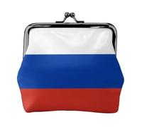 Russian Flag Coin Purse-Leather Kiss Lock Wallet Small Clutch