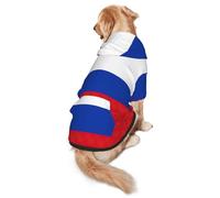 Russian Flag Dog Hoodie for Medium Large Dogs, Warm Soft Pet Sweatshirt, Easy to Wear Jumper Clothes