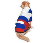 Russian Flag Dog Hoodie for Medium Large Dogs, Warm Soft Pet Sweatshirt, Easy to Wear Jumper Clothes