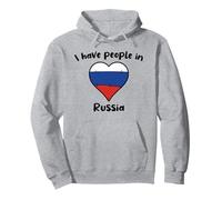 Russian Flag Heart I Have People In Russia Pullover Hoodie