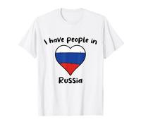 Russian Flag Heart I Have People in Russia T-Shirt