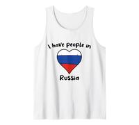 Russian Flag Heart I Have People in Russia Tank Top