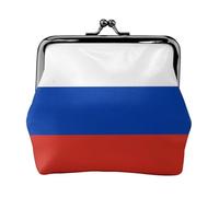 Russian Flag Leather Coin Purse for Women-Small Kiss Lock Wallet, Mini Card Holder for Keys Lipstick, Cute Change Purse for Travel