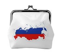 Russian Flag Map print Cute Buckle Coin Purses Vintage Pouch Kiss lock Change Purse Wallets for Women Fashion, Black, One Size, Vintage