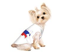 Russian Flag Map Print Dog Lightweight Shirt,Summer Cool Breathable Dog t Shirts,Pet Sleeveless Stretchy Clothes