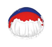 Russian Flag Map Print Shower Essentials Bonnet For Women, Large Washable Elastic Band Bath Hair Wrap Shower Cap