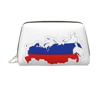 Russian Flag Map Printed Handheld Makeup Case, Spacious Toiletry Organizer Designed for Brushes and Toiletries