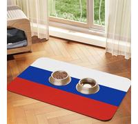 Russian Flag Pet Absorbent Leather Placemat 40x60cm Beautiful Design Cat and Dog Bowl Mat Portable Storage