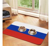 Russian Flag Pet Feeding Mat-Waterproof & Non-Slip Dog and Cat Food Mat-No Stains Quick Dry Dog Water Dispenser Mat