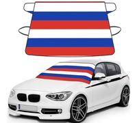 Russian Flag Print Car Windshield Sun Shade, Oxford Winter Windshield Cover For Snow Ice Uv Secure For All-Season