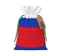 Russian Flag Print Christmas Drawstring Holiday Candy Bag Xmas Sacks Reusable Wrapping Bags Party Favor