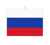 Russian Flag Print Dish Drying Mat for Kitchen, Microfiber Dish Draining Pad, Absorbent Countertop Protector