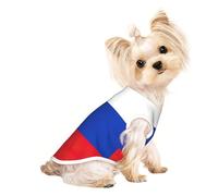 Russian Flag Print Dog Lightweight Shirt,Summer Cool Breathable Dog t Shirts,Pet Sleeveless Stretchy Clothes