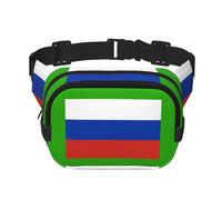 Russian flag print Fanny Pack Waist Packs with Extender for Men Women, Waist Bag Hip Pack with Zipper Pockets, Black, One Size
