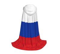Russian Flag Print Hooded Cape Long Cape For Kides with Halloween Christmas Carnival Cosplay Costume