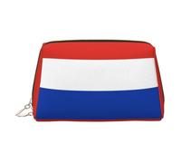 Russian Flag Print Leather Makeup ba Leather Makeup Bag - Stylish Travel & Toiletry Companion
