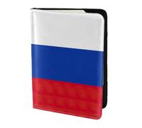 Russian Flag Print Passport Holder for Travel,Wallet Case RFID Blocking Leather Card Slot Protector