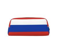 Russian Flag Print Pencil Case, Pencil Pouch with Zipper, Portable Stationery Organizer pencil bag - Office Travel, Gold, One Size, Art Deco