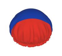 Russian Flag Print Shower Cap for Women & Men â€“ Reusable Double-Layer Bath Hair Cap with Elastic Strap One Size